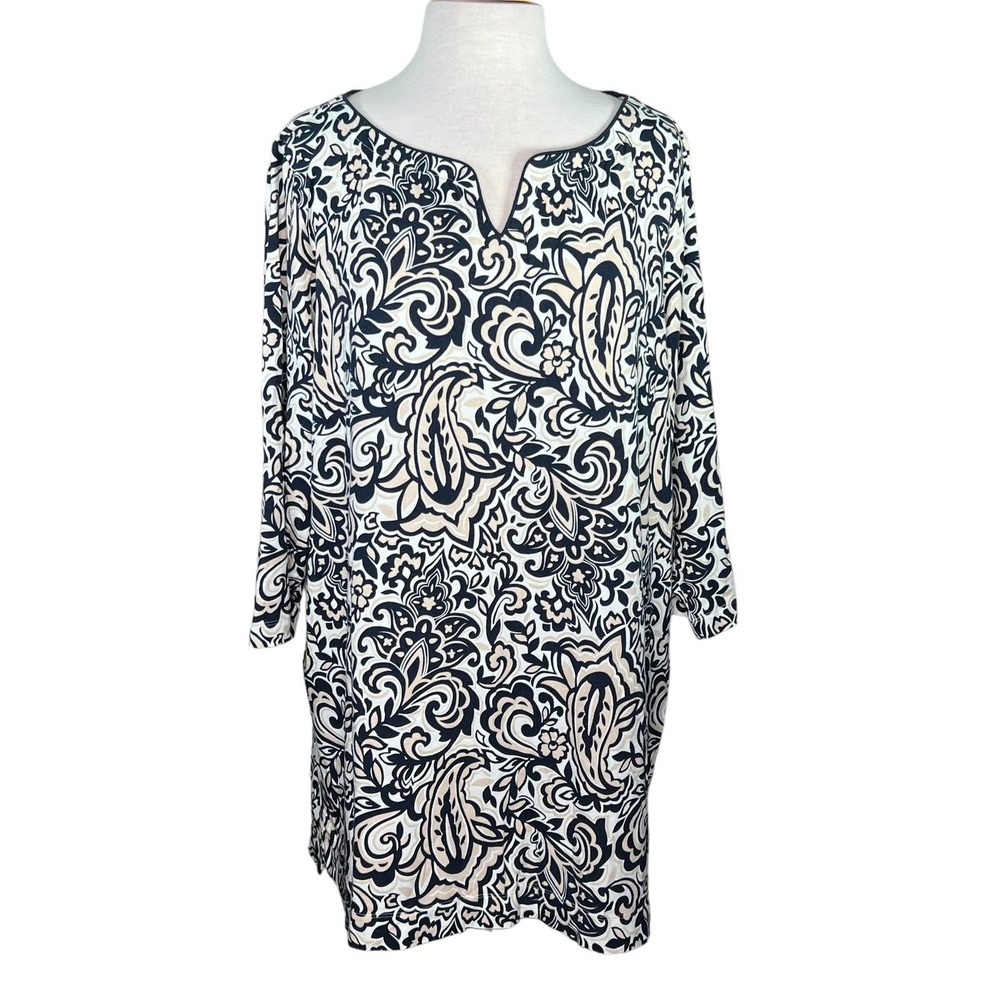 Lands’ End Women’s Paisley Print Tunic Plus Size 2X EUC